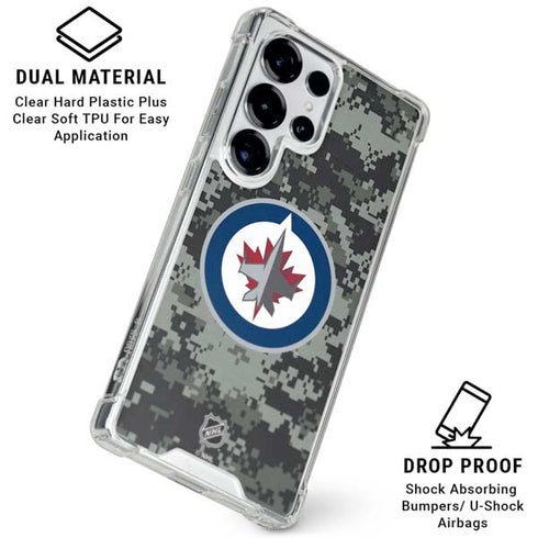 NHL Winnipeg Jets Camo Galaxy S25 Ultra Clear Case